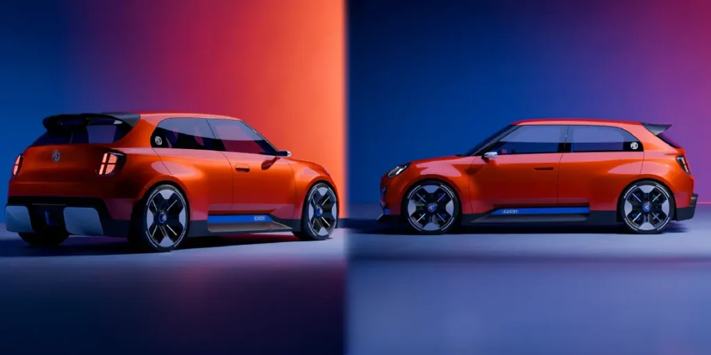 Goodwood Hız Festivali'nde tanıtılan retro-fütüristik tasarıma sahip yeni MG2 elektrikli hatchback konsept modeli Go.